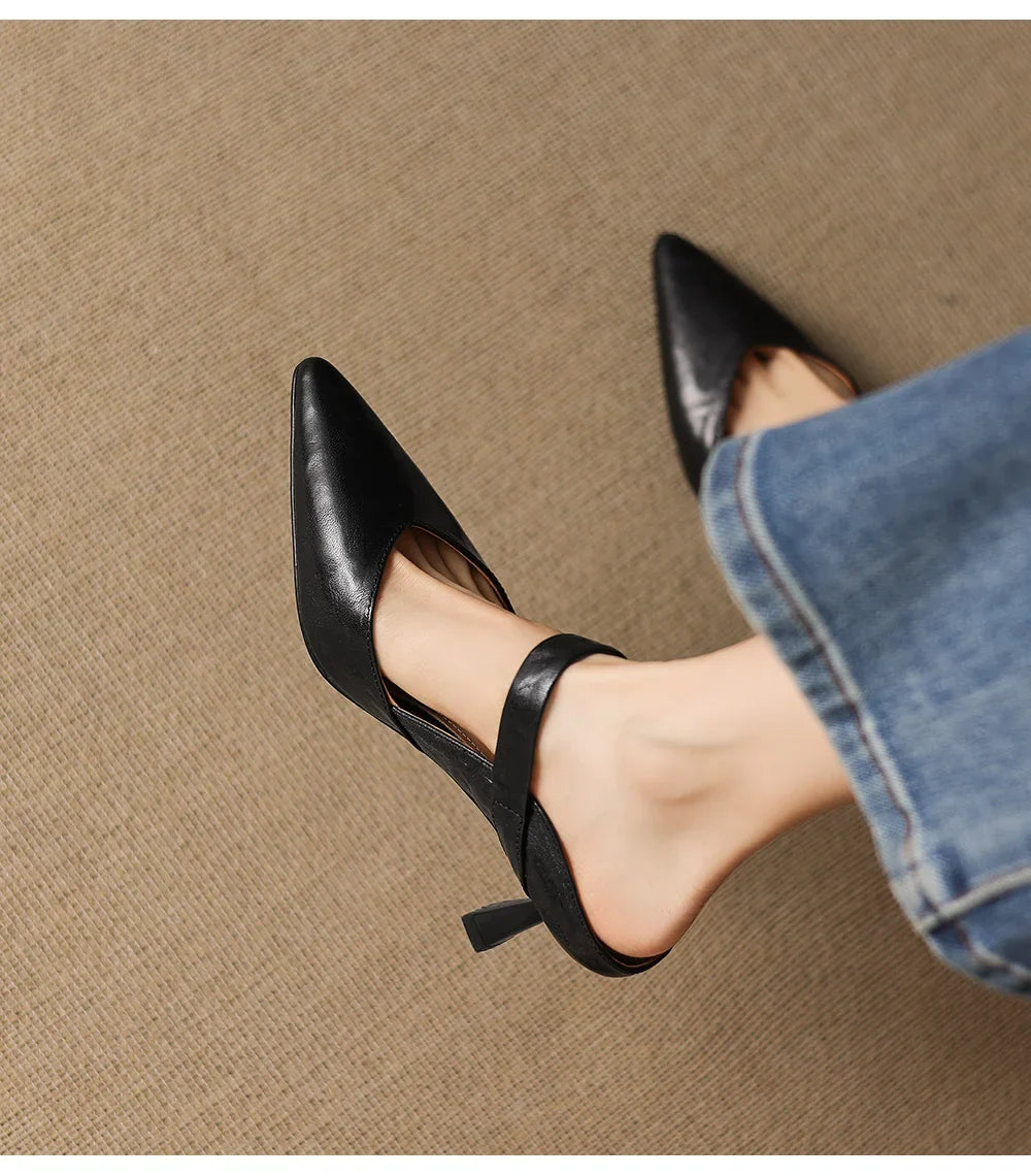 Savanna Genuine Leather Kitten Heel