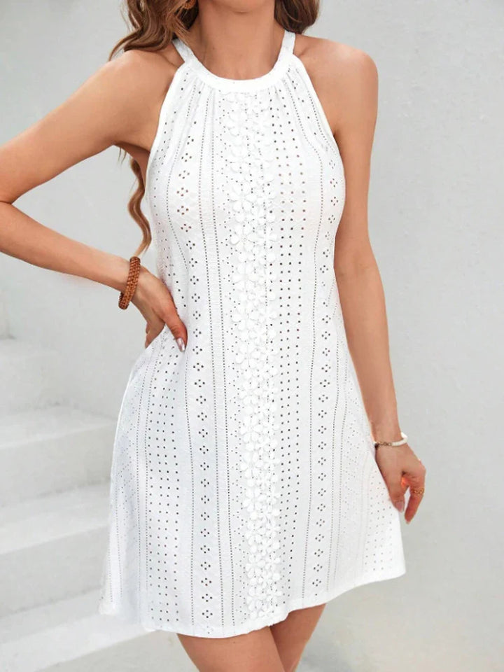Nerissa Eyelet Casual Sleeveless Mini Dress