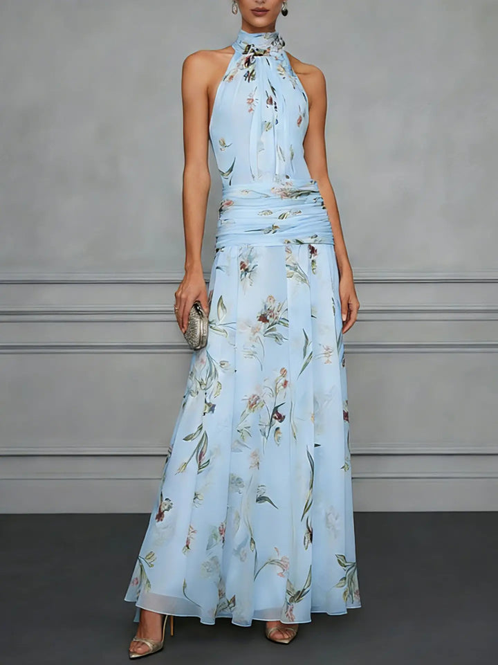 Jasmine Floral Halter Wedding Guest Dress