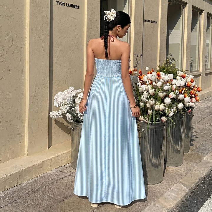 Frances Flowing Halter Neck Maxi Dress
