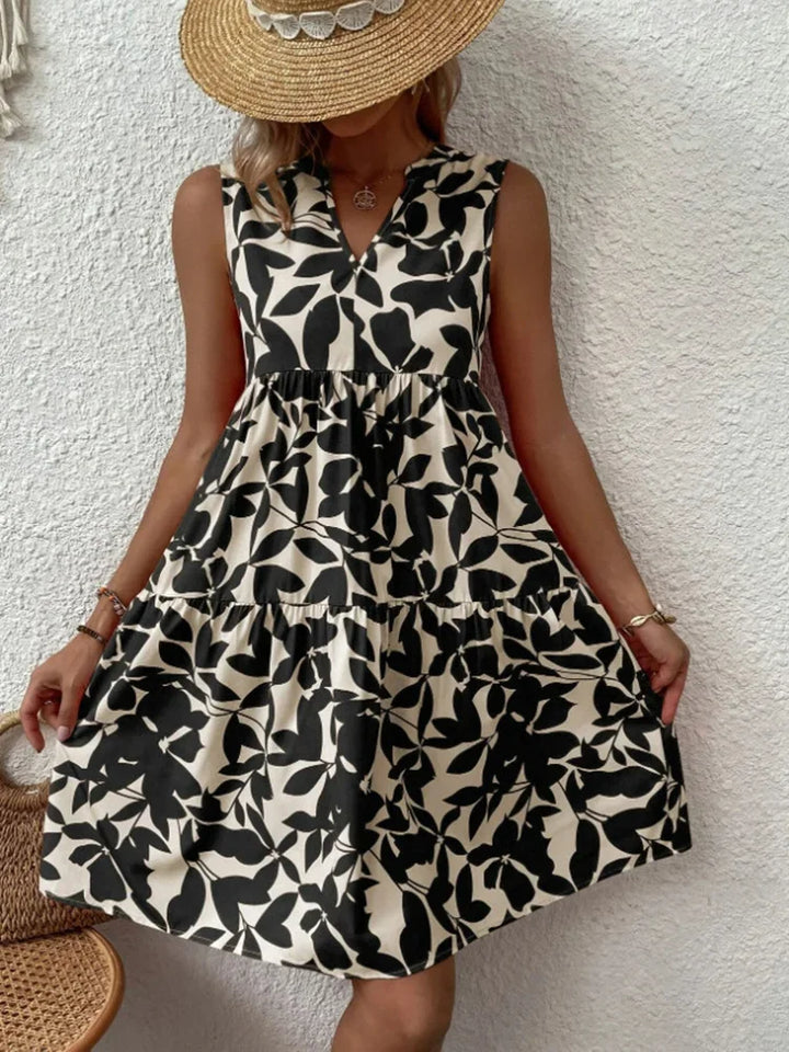 Samara Boho Print Ruffled Mini Dress