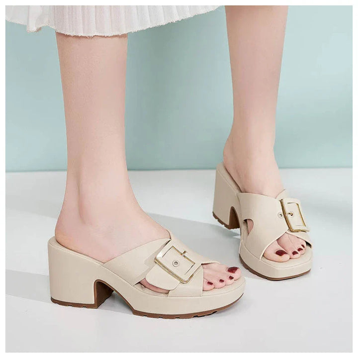 Keanna Orthopedic Buckle Heeled Sandals