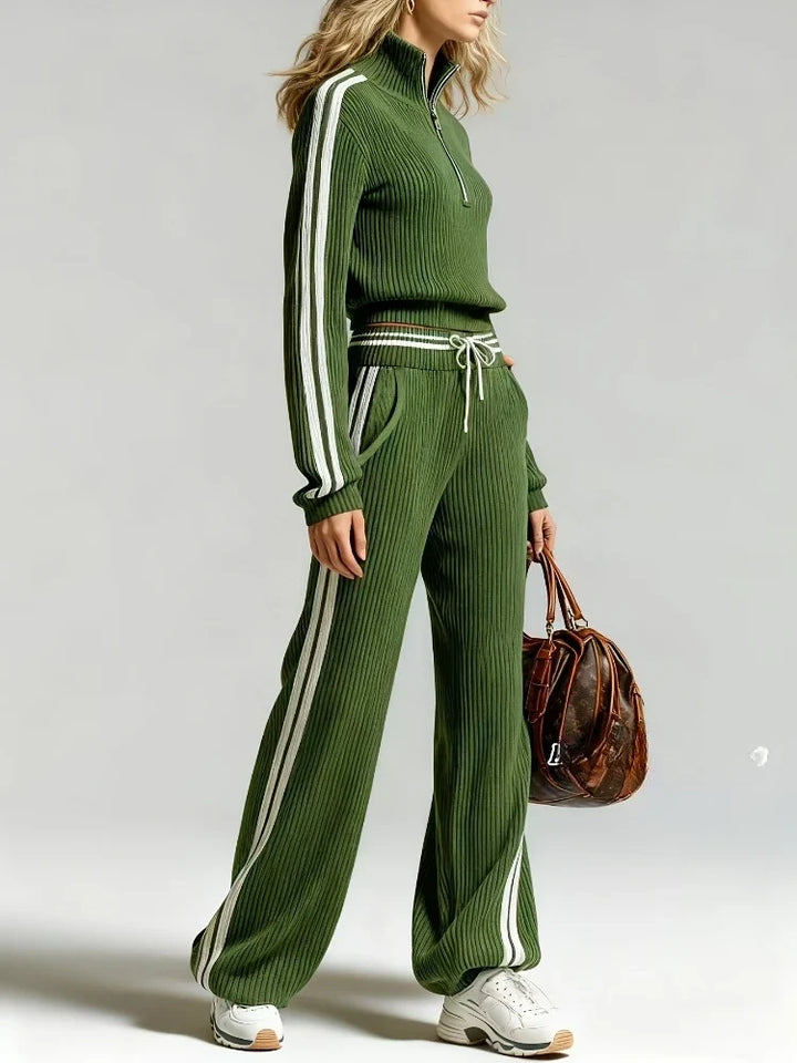 Ashwyn Half Zip Ribbed Set