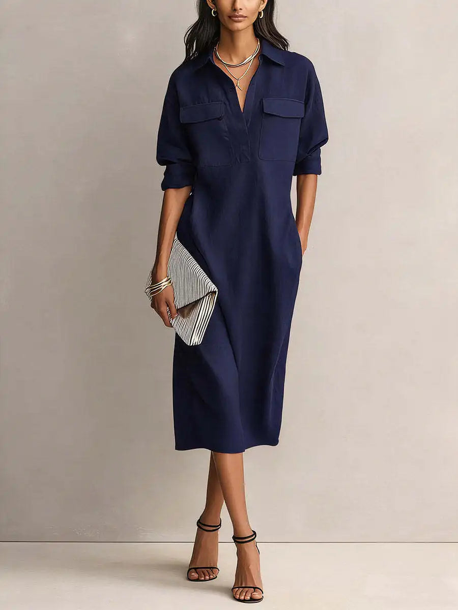 Lucinda Button Down Midi Shirt Dress