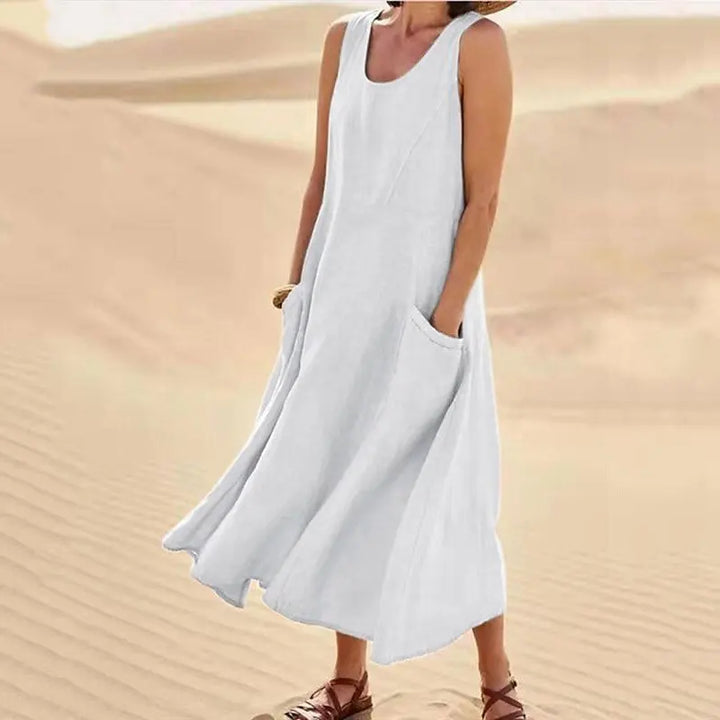 Camilia Breathable Linen Maxi Dress