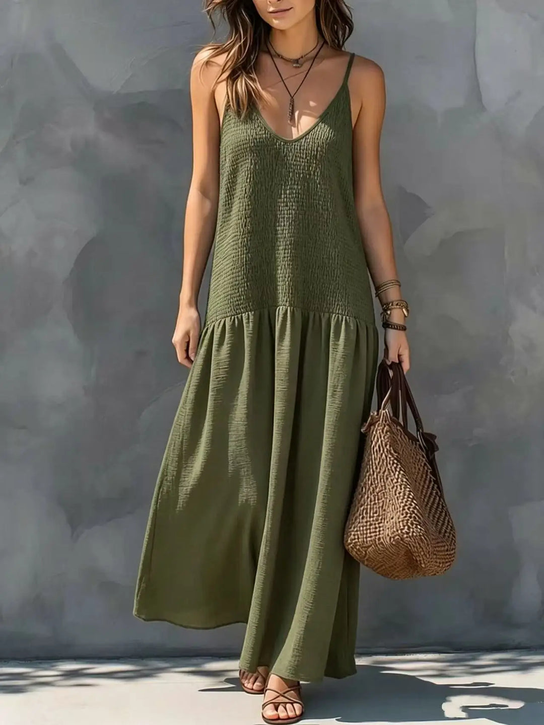 Avienne Sophisticated Boho Maxi Dress