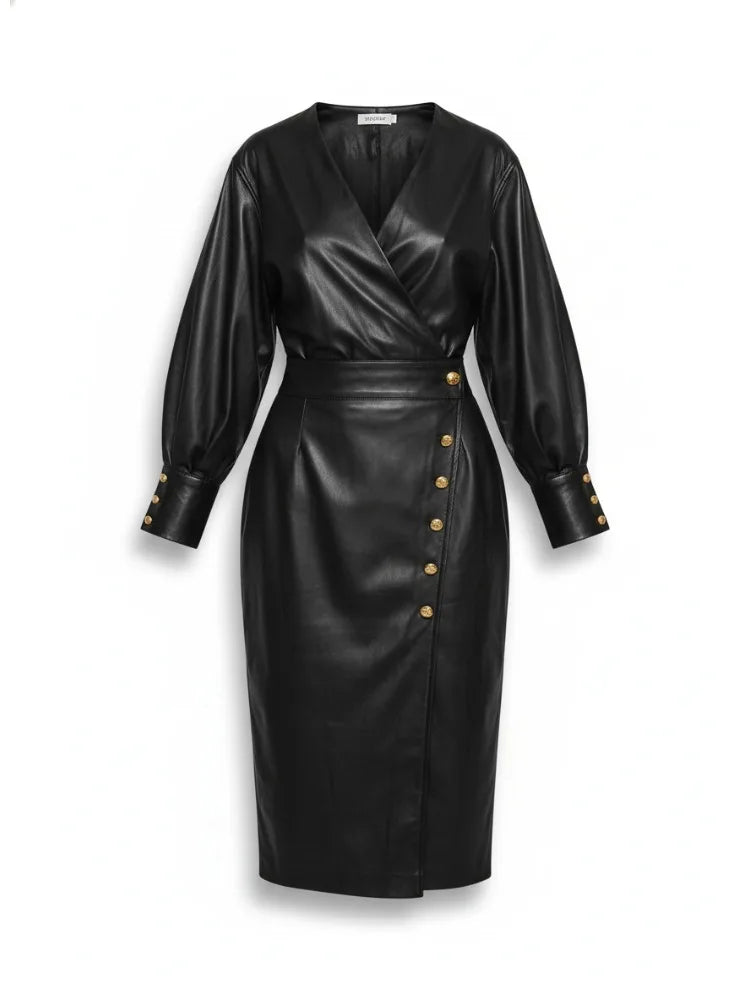 Ines Wrap Front Midi Dress