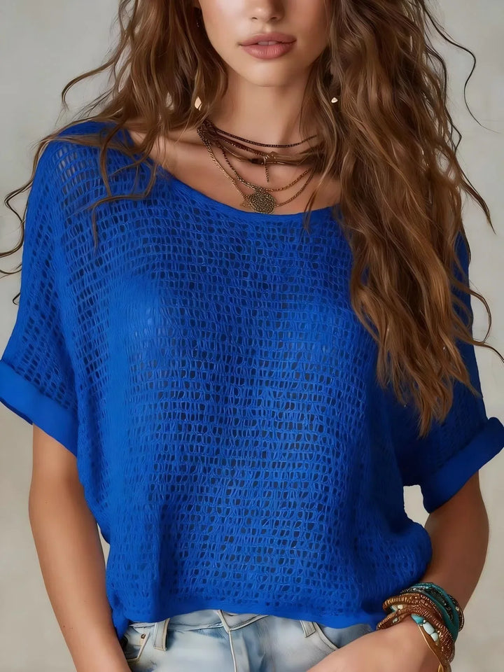 Avelise Breathable Short Sleeve Crochet Top