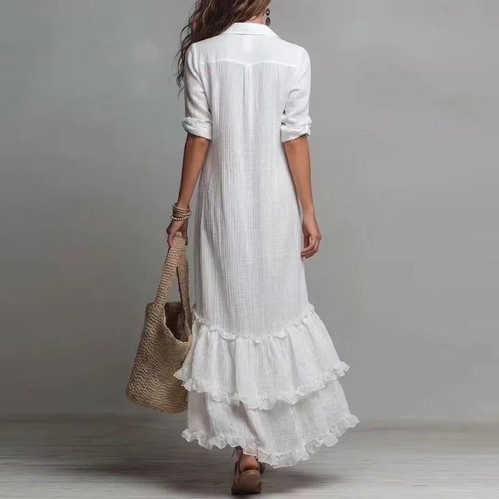 Amelia Ruffle Hem Maxi Dress
