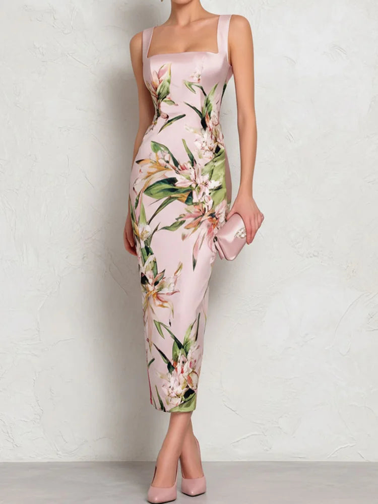 Avalon Elegant Floral Wedding Guest Dress
