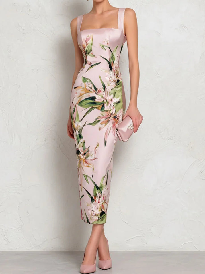 Avalon Elegant Floral Wedding Guest Dress