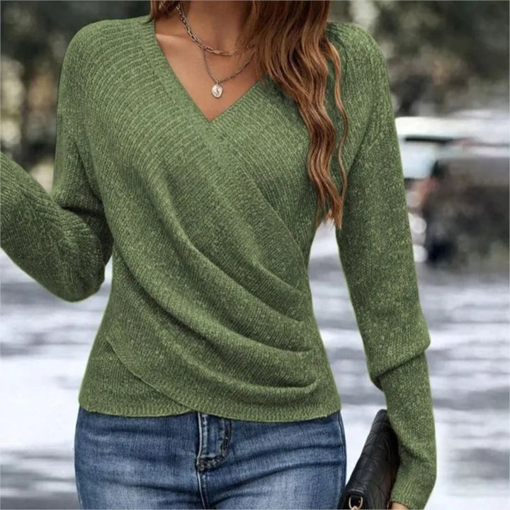 Briony Crossover V-Neck Sweater