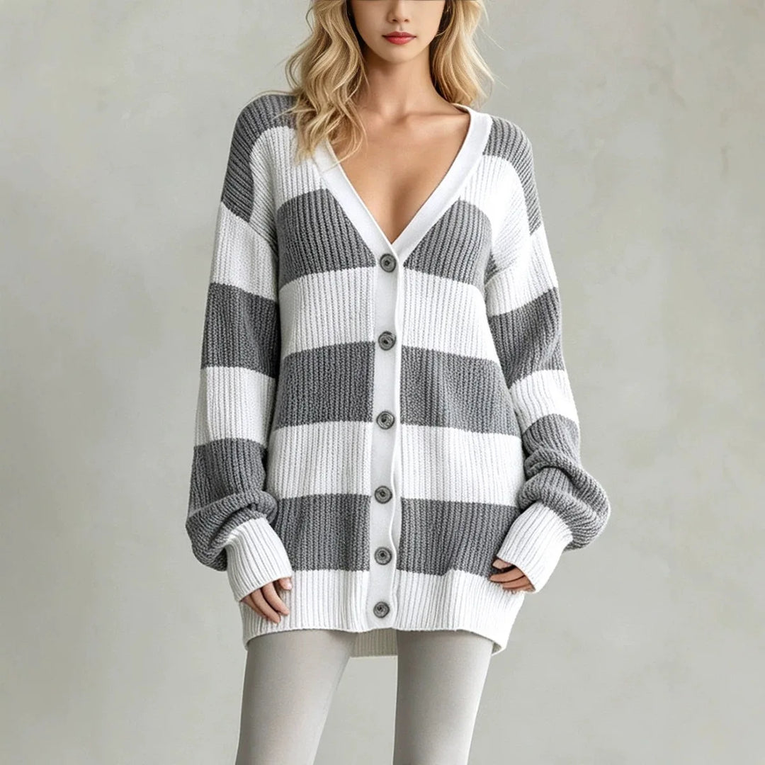 Novella Striped Knit Cardigan