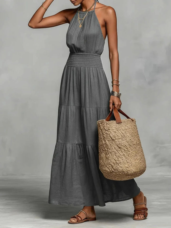 Lavinia Bohemian Halter Neck Tiered Maxi Dress