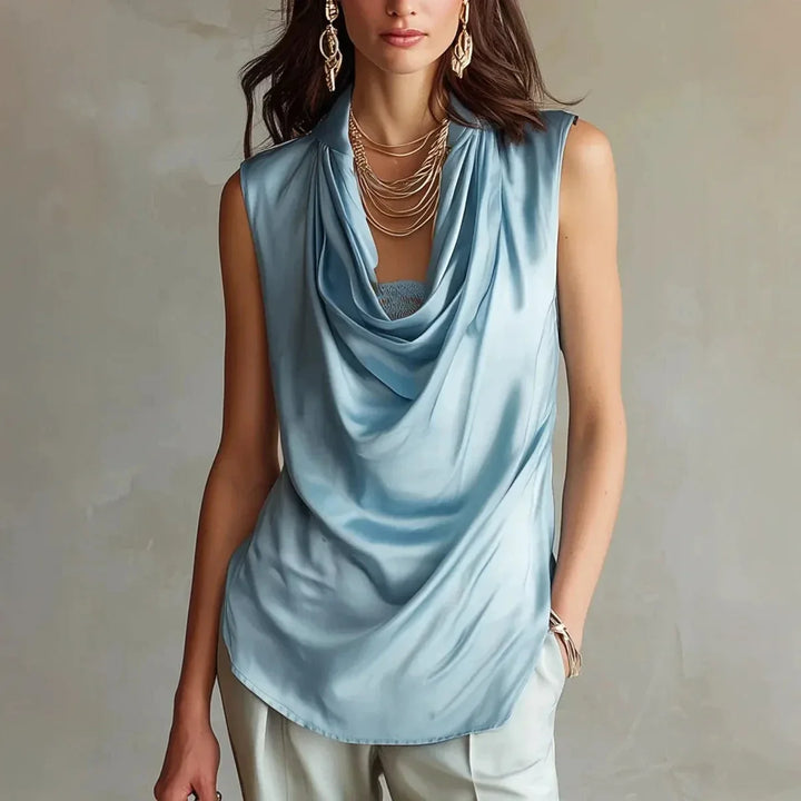 Victoria Draped Cowl Neck Blouse
