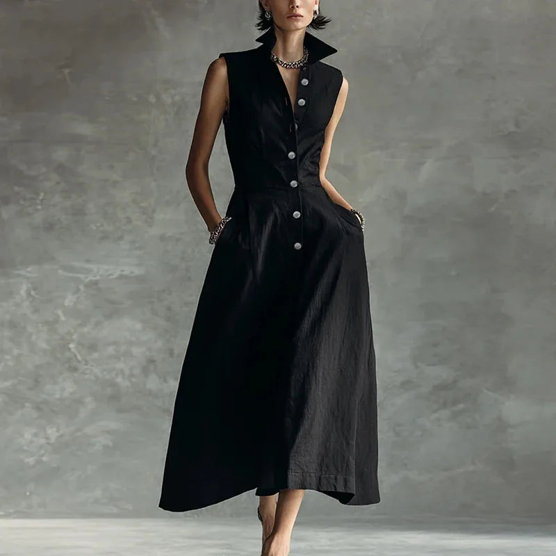 Renata Sophisticated Shirt Maxi Dress