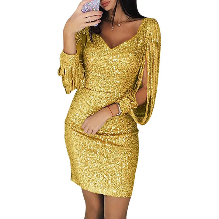 Iliana Sequin Cocktail Mini Dress