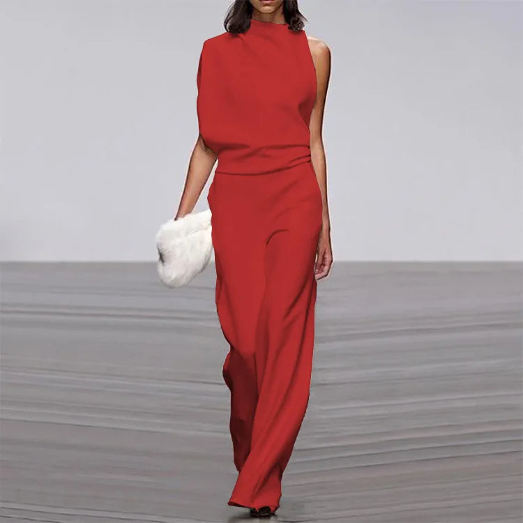 Lyra Draped One-Shoulder Jumpsuit