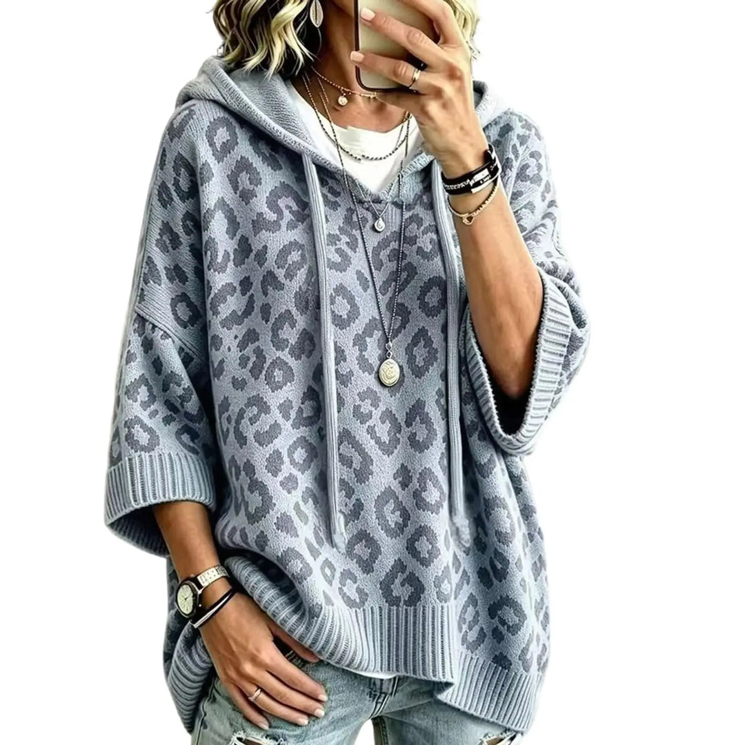 Fanny Drawstring Leopard Hoodie