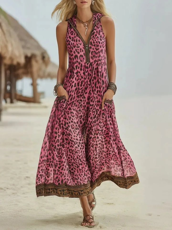 Amanda Flowy Leopard Maxi Dress