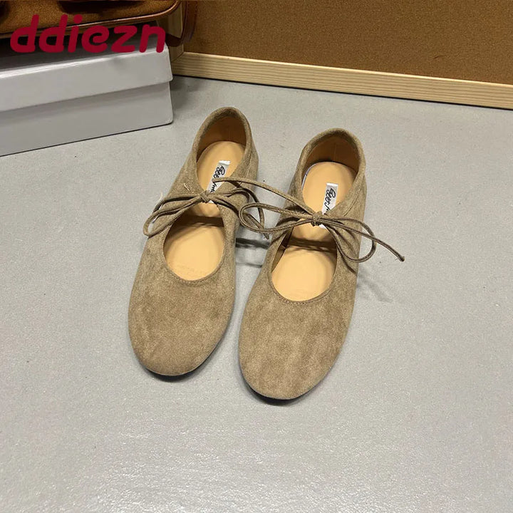 Nerida Suede Butterfly Knot Flats
