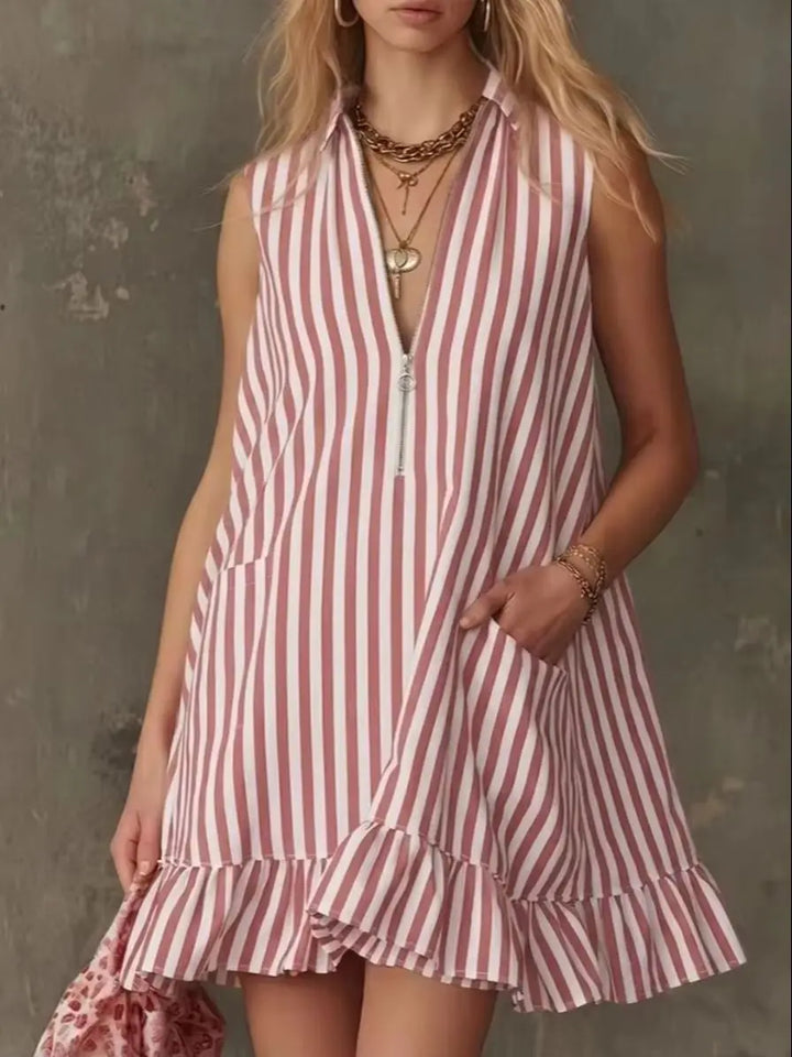 Yvette Striped Pocket Mini Dress