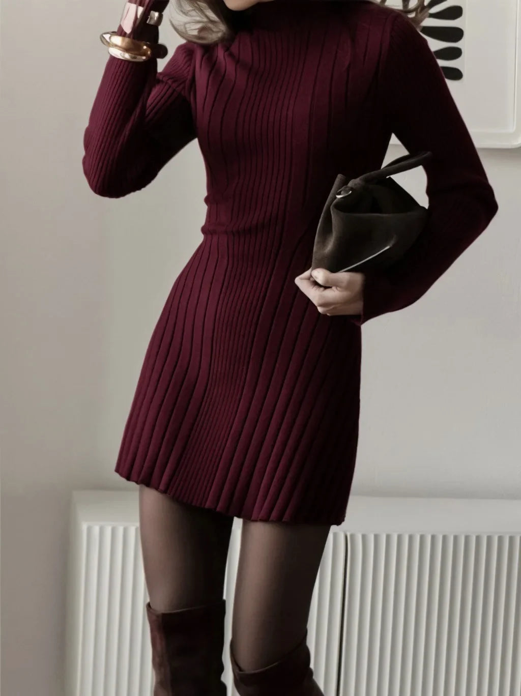 Marisela Mock Neck Sweater Dress