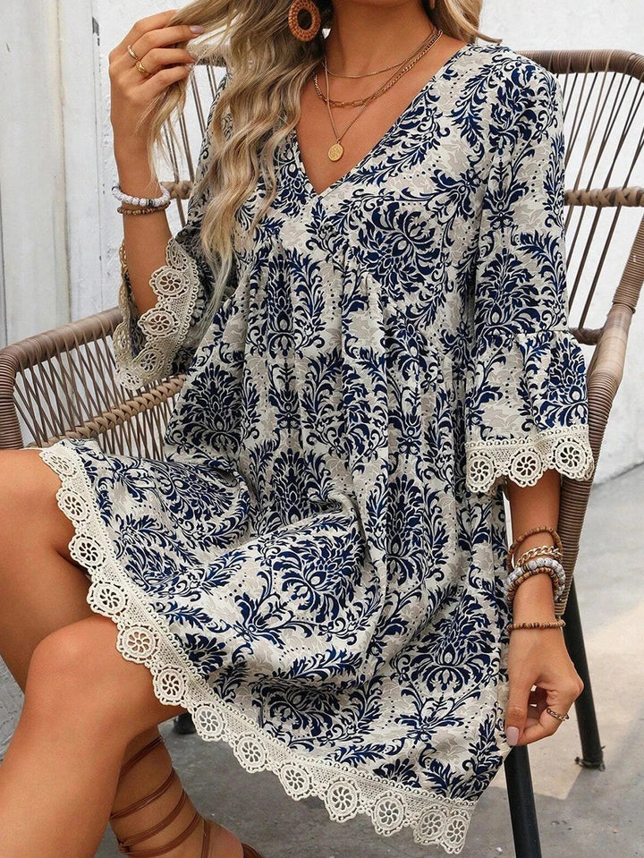 Sophia Bohemian Lace Mini Dress