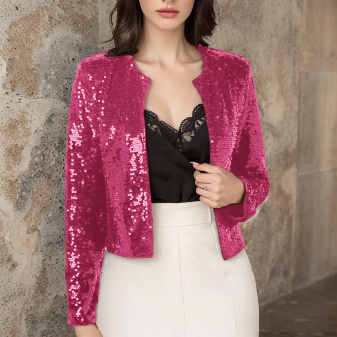 Veronique Open Front Sequin Jacket
