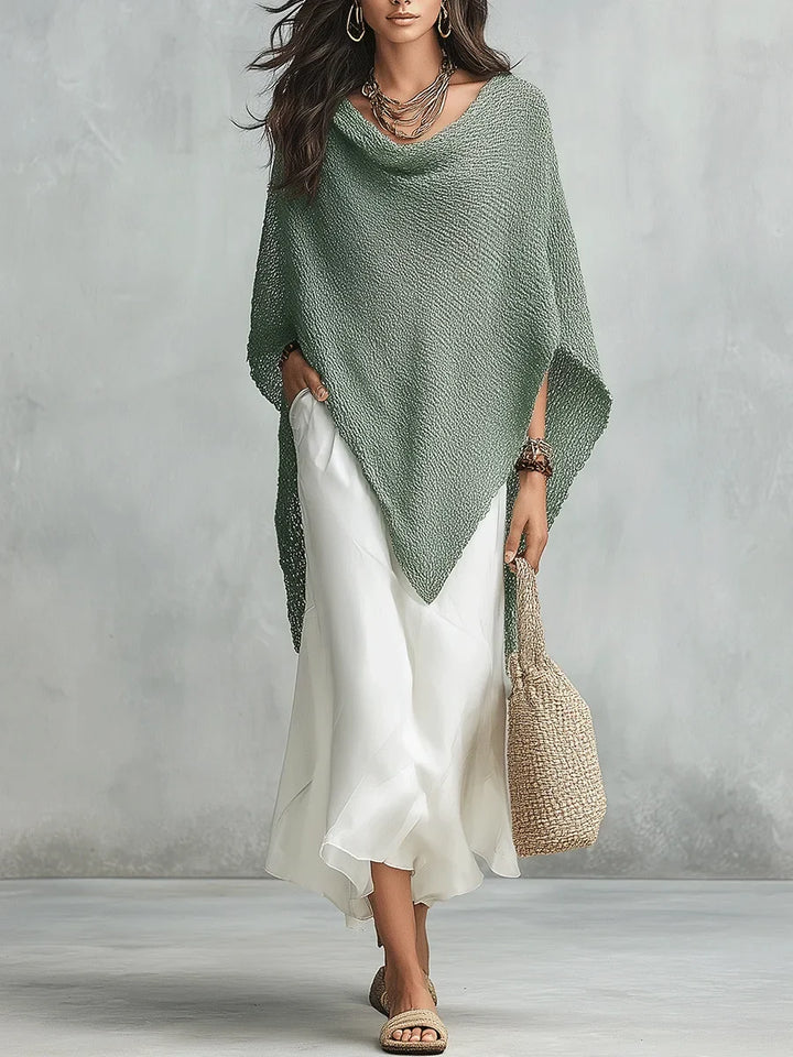 Amber Knit Poncho Maxi Dress Set