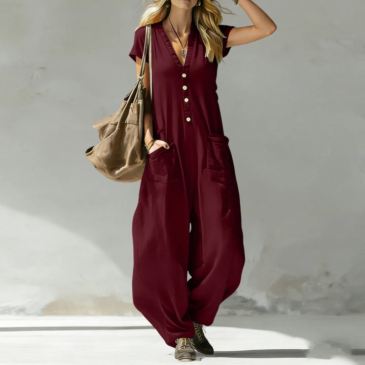 Emery V-Neck Wide Leg Jumpsuit