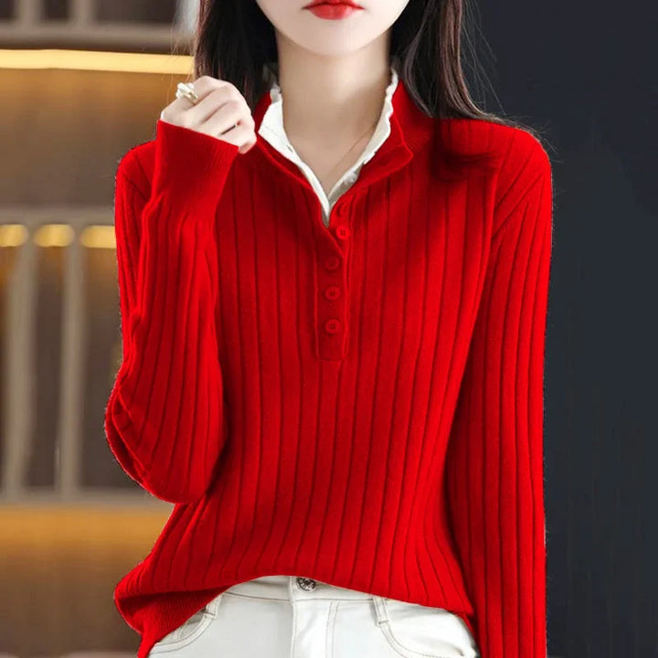 Marceline Button Up Ribbed Sweater