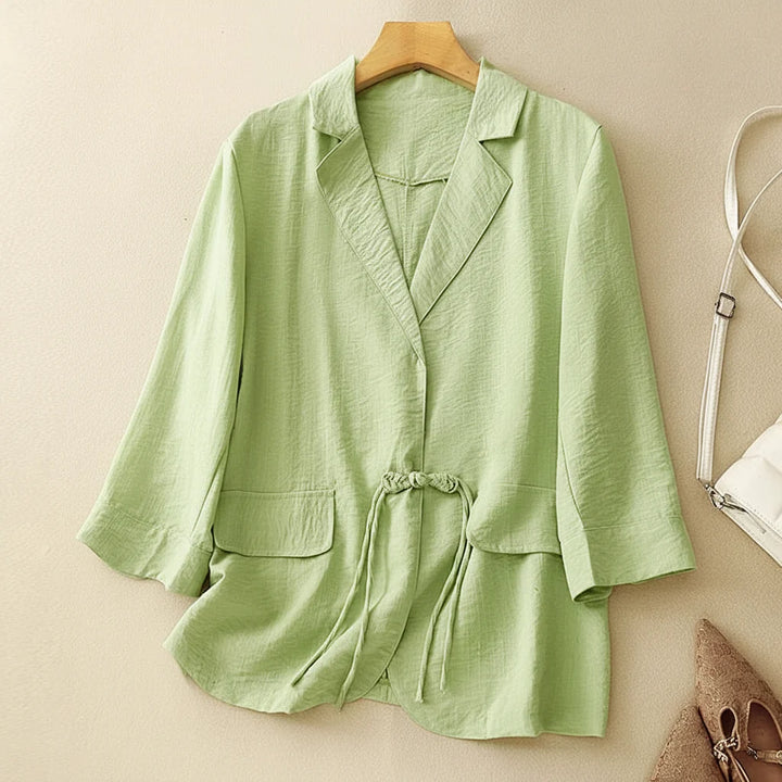Jodie Drawstring Linen Blazer