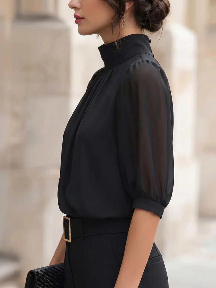 Everly Pleated Chiffon Blouse