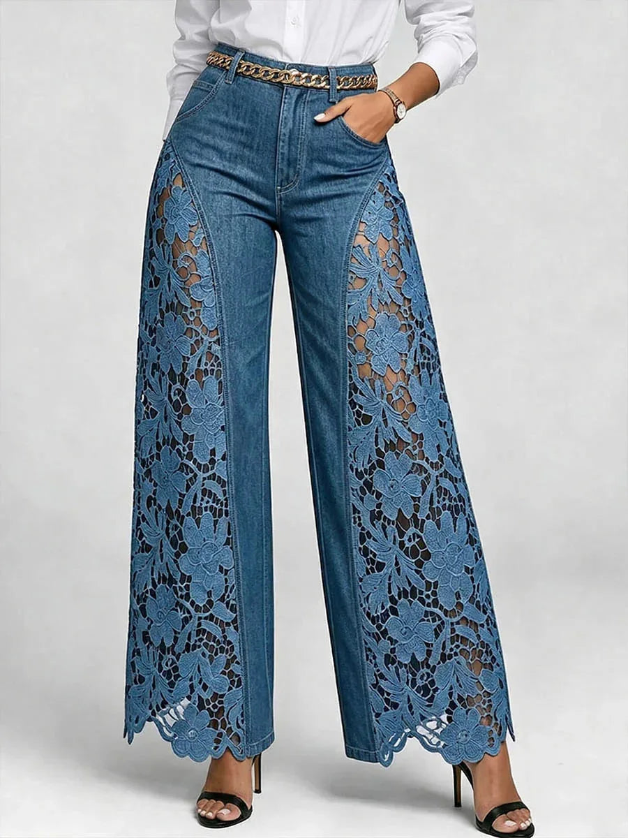 Katelynn Floral Lace Wide Leg Pants