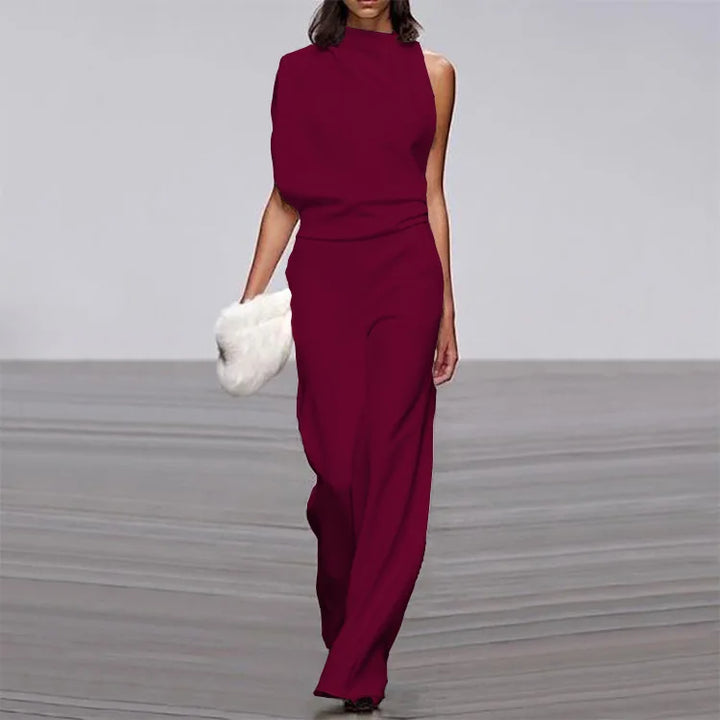 Lyra Draped One-Shoulder Jumpsuit