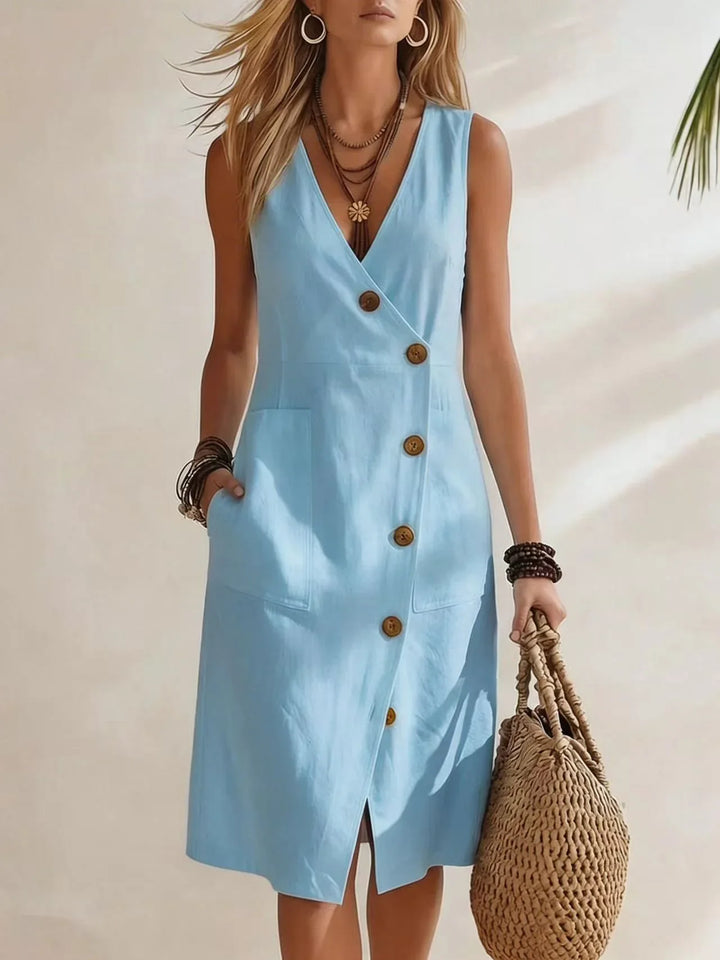Tessa Casual Pocket Midi Dress