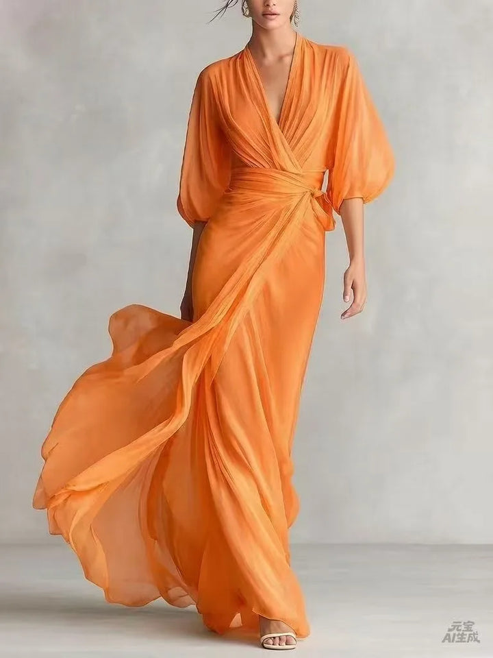 Vanessa V Neck Chiffon Dress