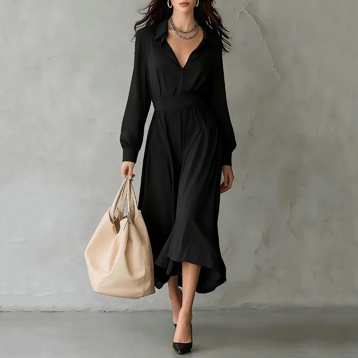 Eloise Pleated Shirt Midi Dress