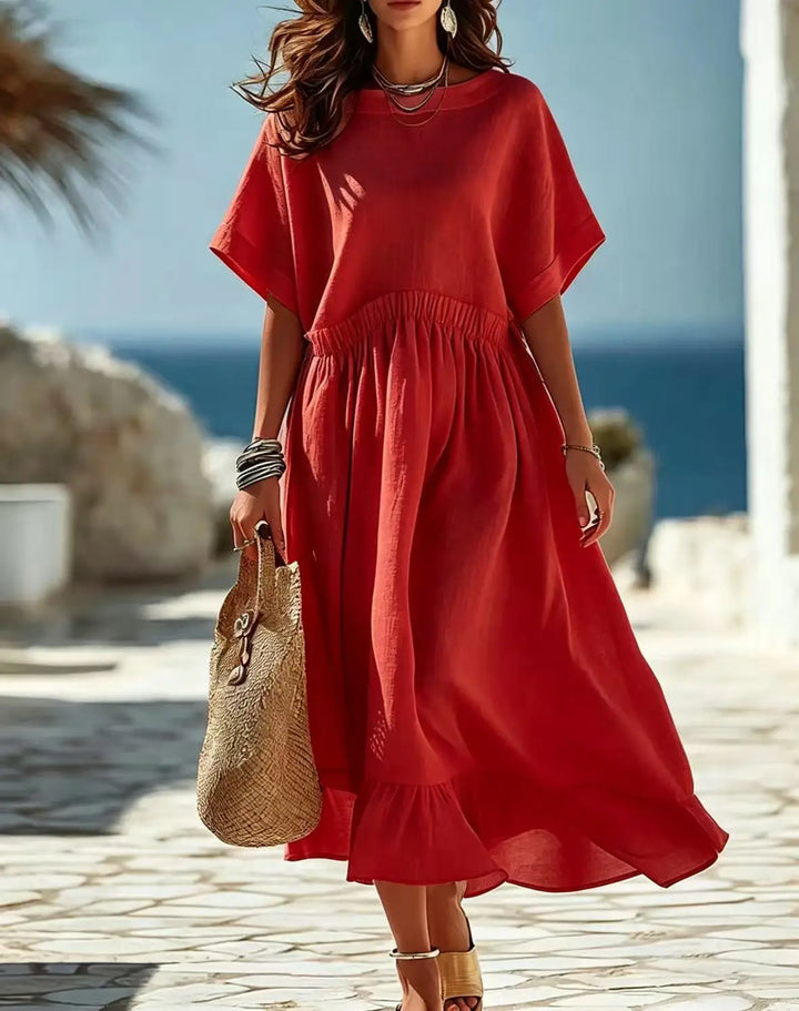 Sadie Casual Ruffle Hem Maxi Dress