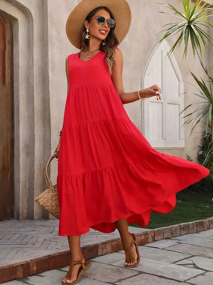Charlotte Sleeveless Tiered Maxi Dress