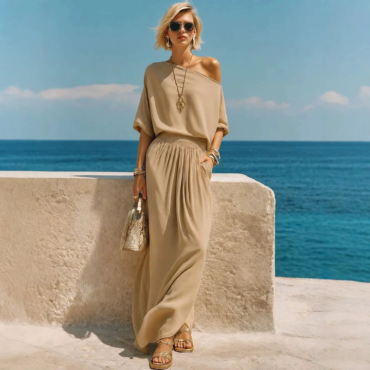 Ariana Off Shoulder Maxi Skirt Set