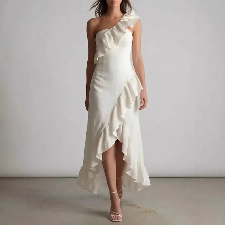Dakota One Shoulder Flowy Midi Dress – Urban Hollis