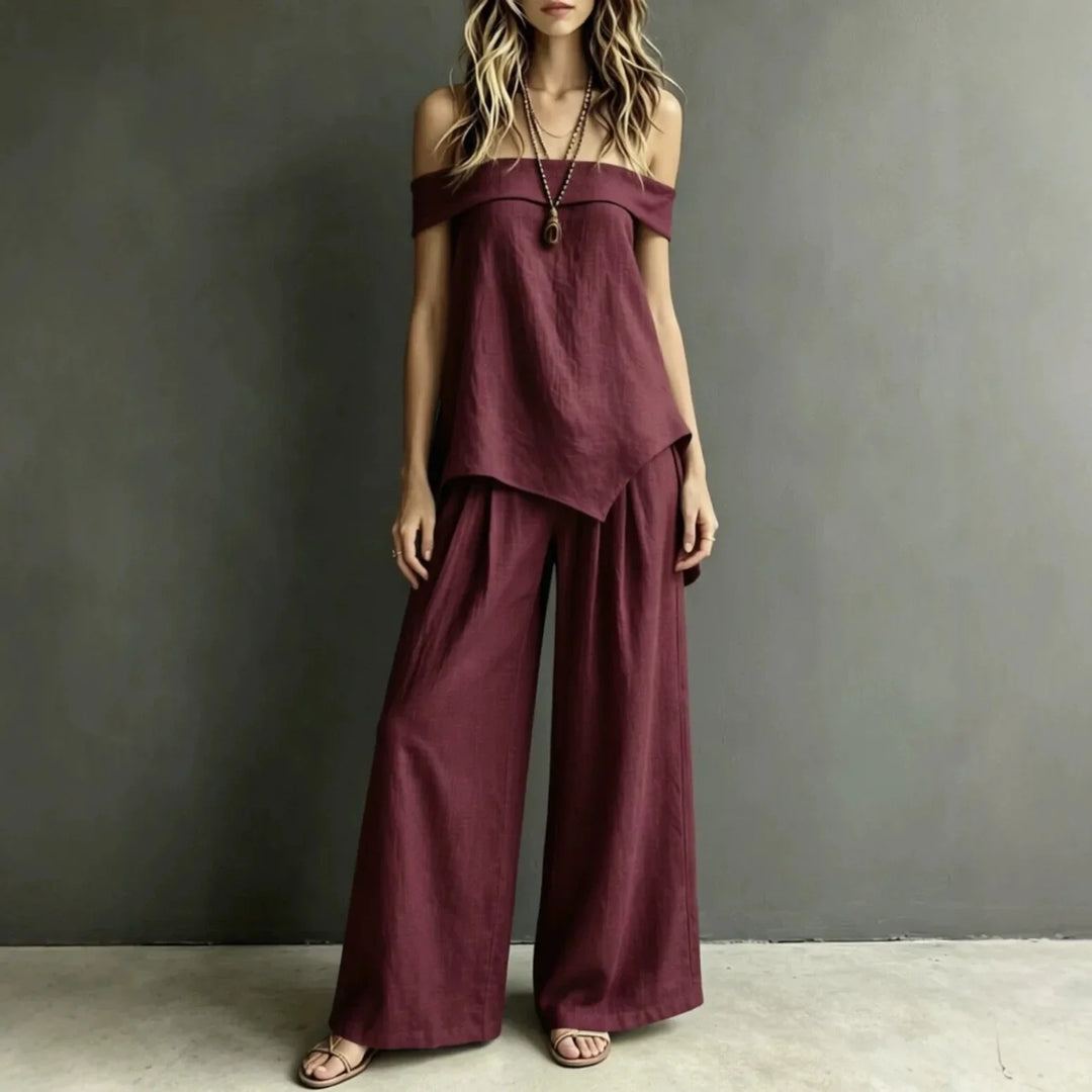 Helen Off Shoulder Pant Set