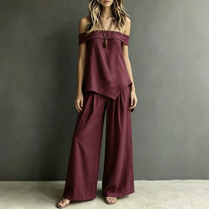 Helen Off Shoulder Pant Set