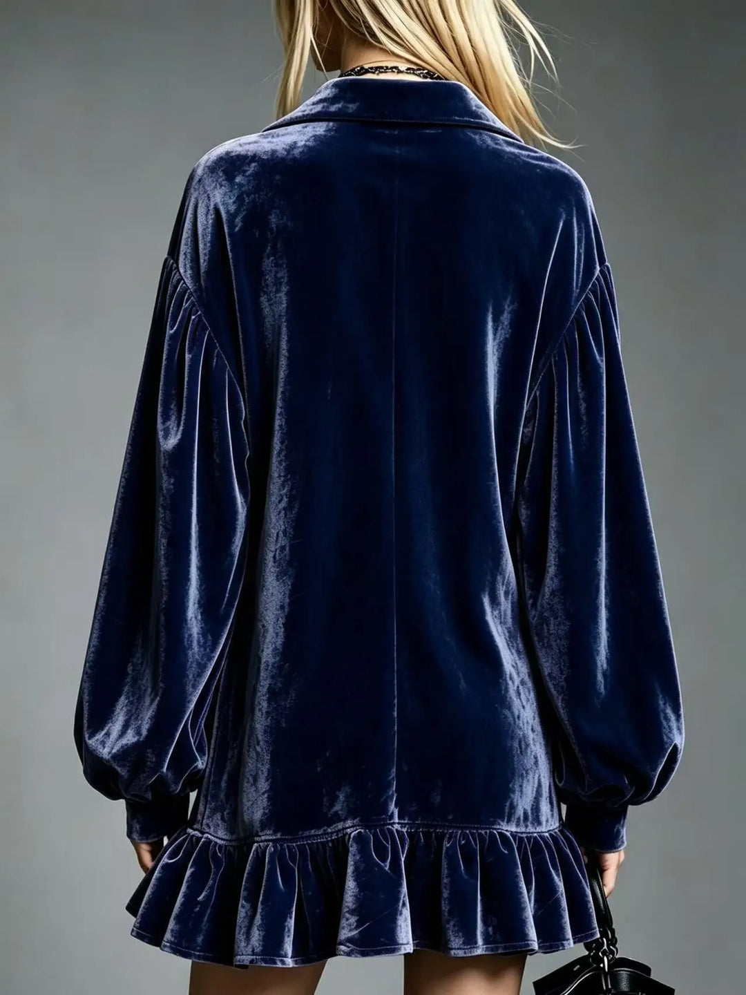 Jordynn Velvet Ruffle Mini Dress