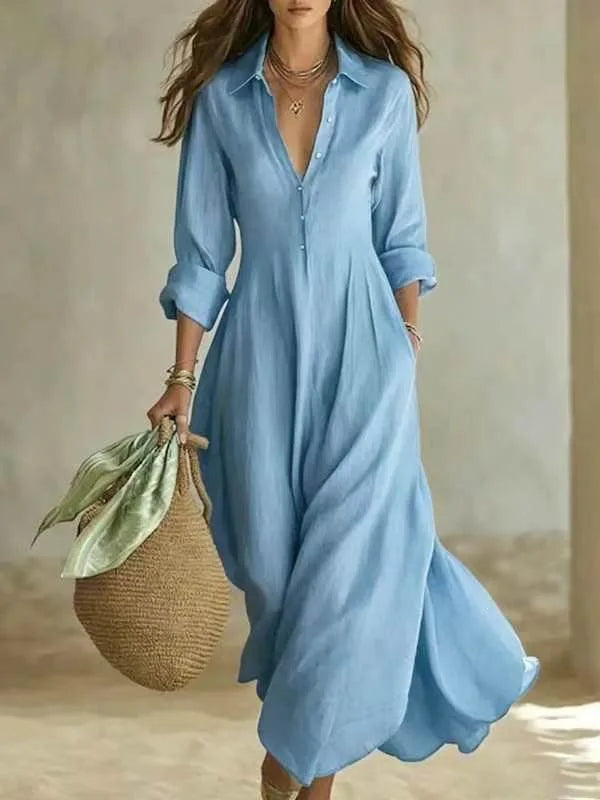 Jimena Breathable Maxi Shirt Dress