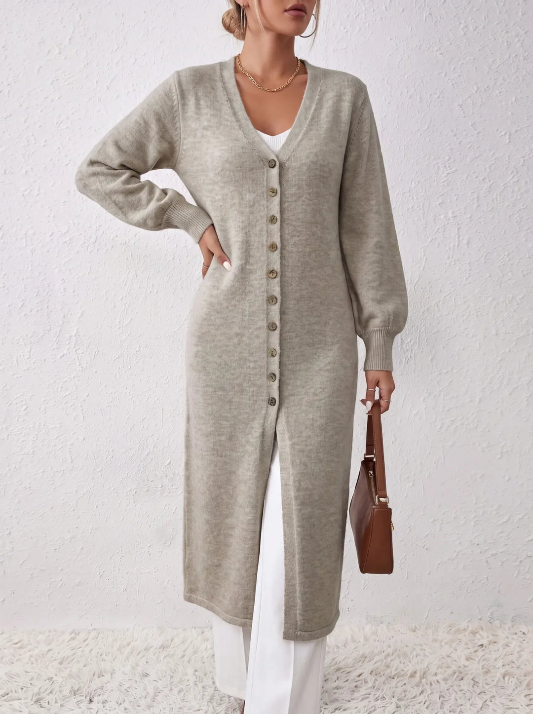 Idris Long Ribbed Cardigan