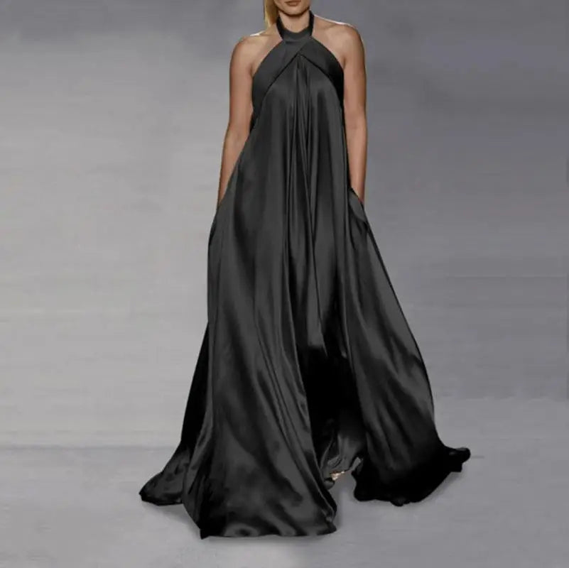 Evie Satin Halter Maxi Dress