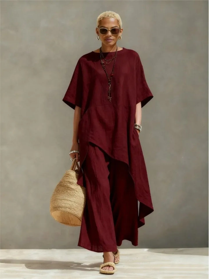 Selvin Relaxed Fit Asymmetrical Top Set